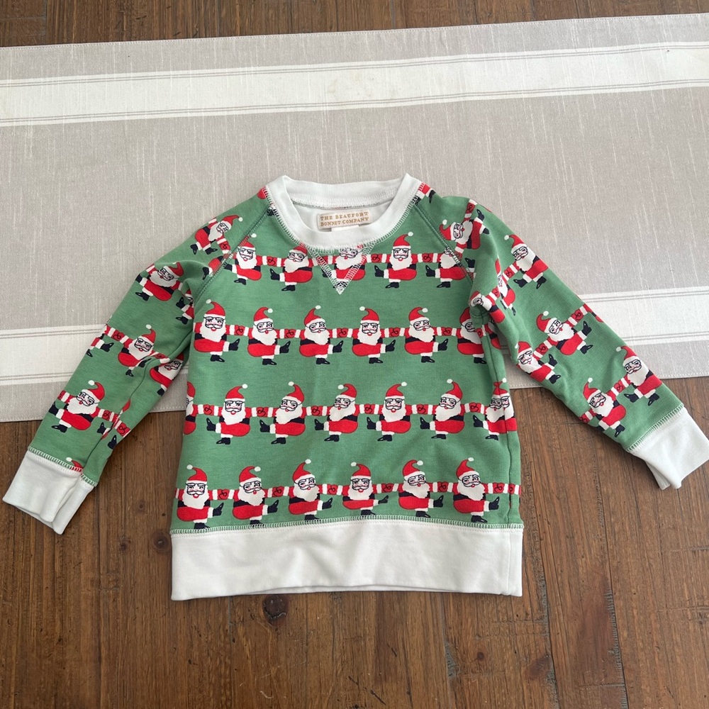 The Beaufort Bonnet Company Green Santa Kids Sweatshirt